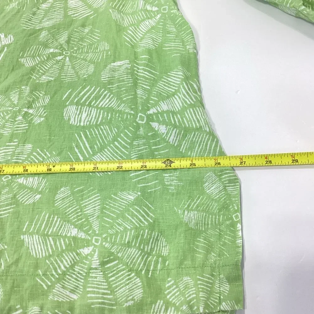 J. Jill Linen Blouse Green with White Accents J Jill Tunic XL - Picture 8 of 11